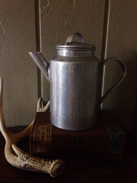 Vintage Aluminum Camping Coffee Pot Spun Aluminum Products