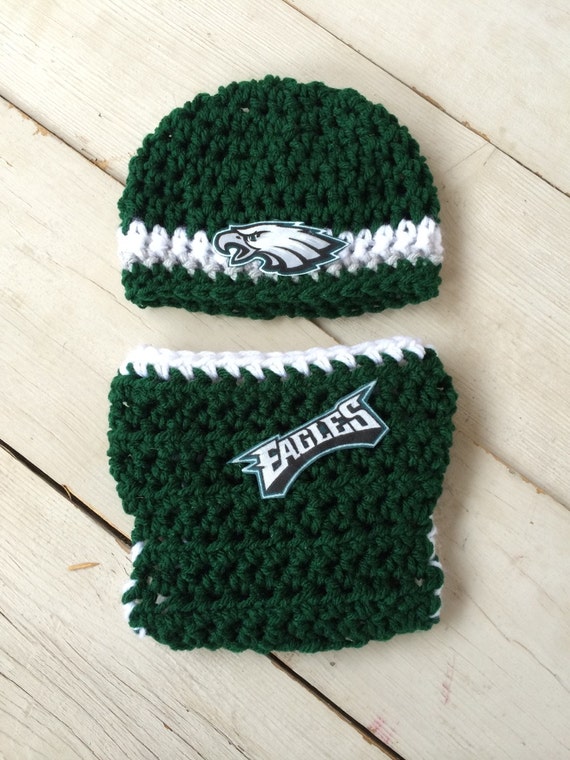 Handmade crochet philadelphia eagles hat and by LittleBirdBands