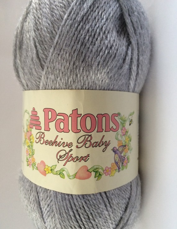 Patons Beehive Baby Sport Yarn Gray 2 skeins by JESIceDesigns