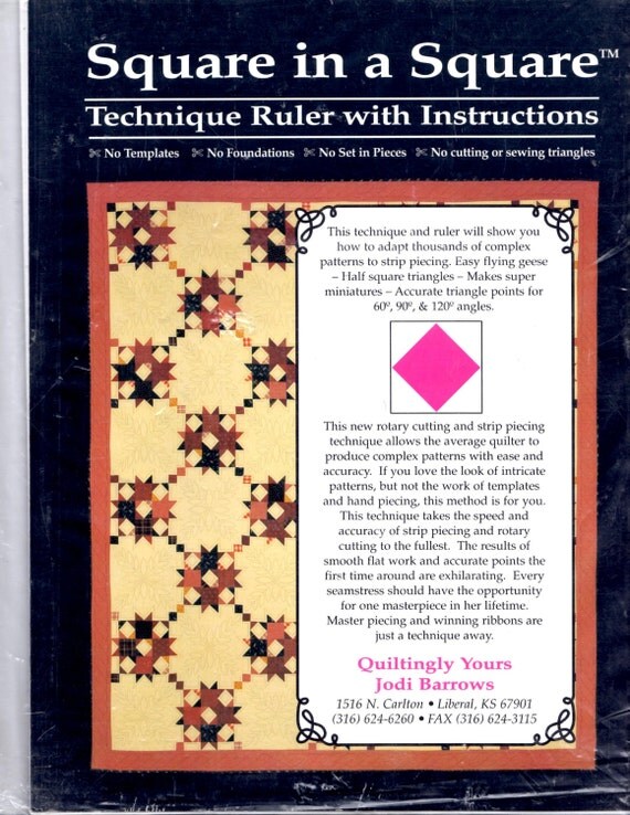 Items similar to Square In A Square Technique Ruler With Instructions