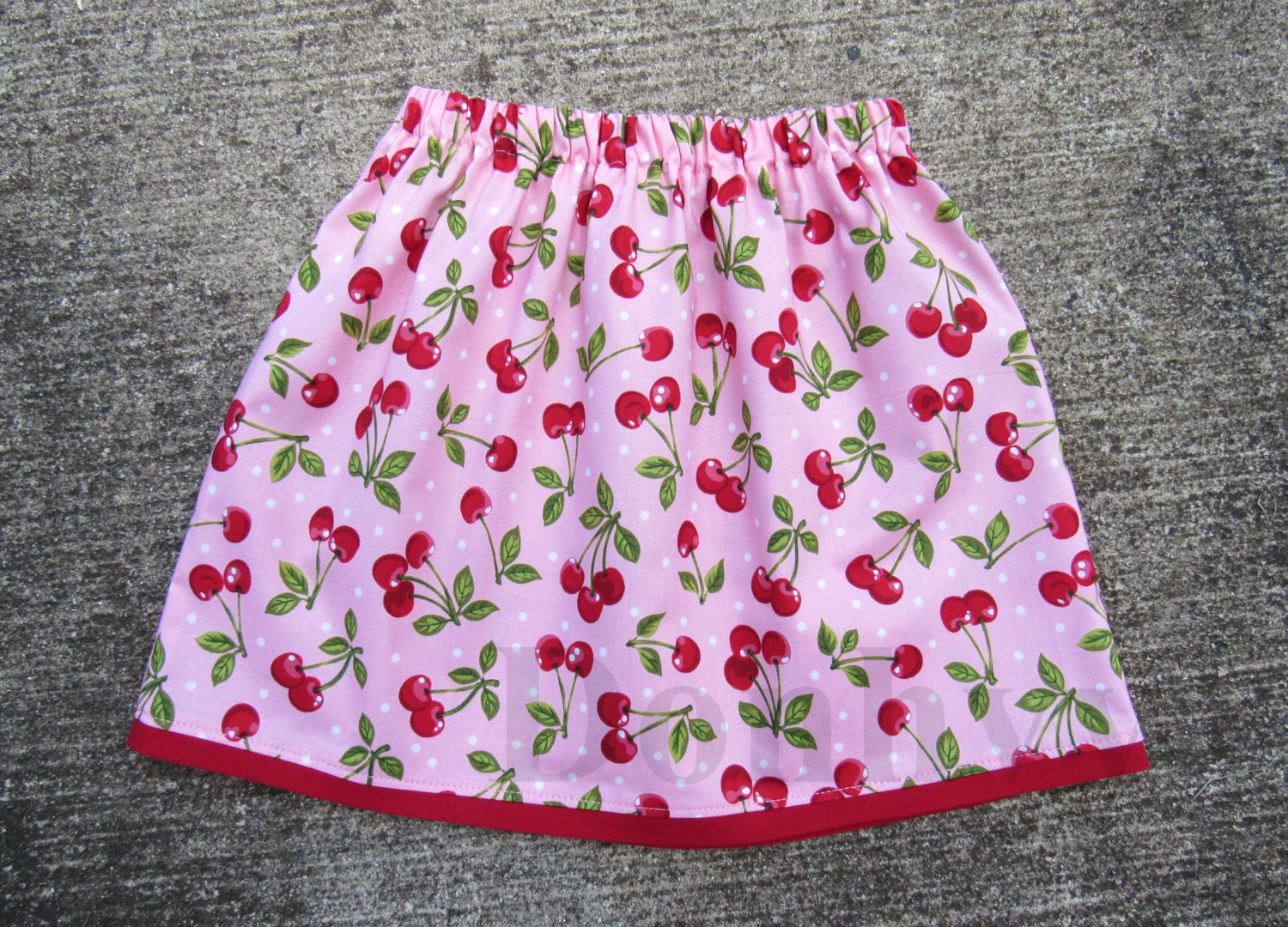 Girl's Cherry Skirt. Kids' Summer Skirts.Made to Order