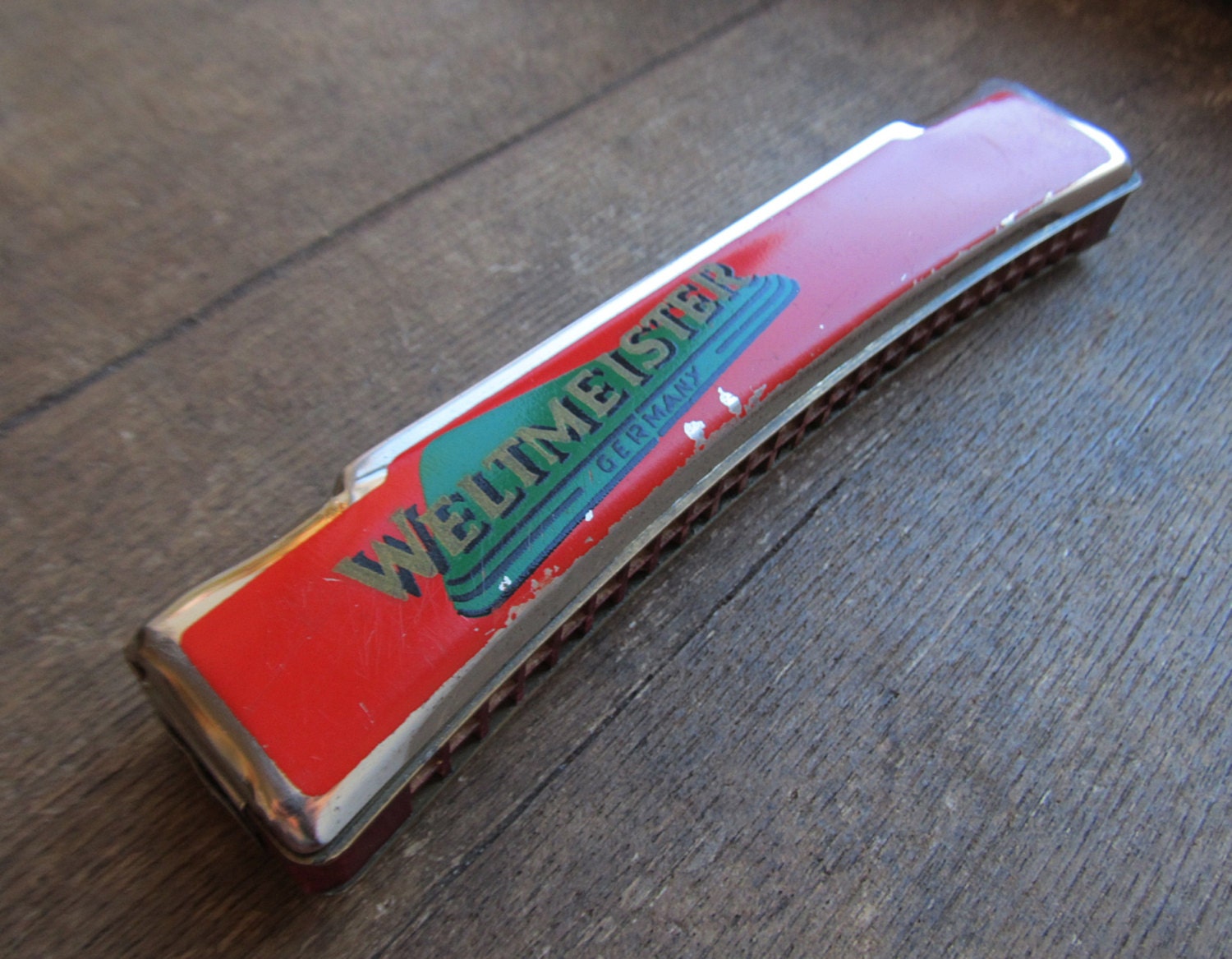Vintage Old German Mouth Organ Harmonica Harmonics Weltmeister