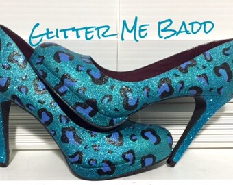 blue cheetah print heels