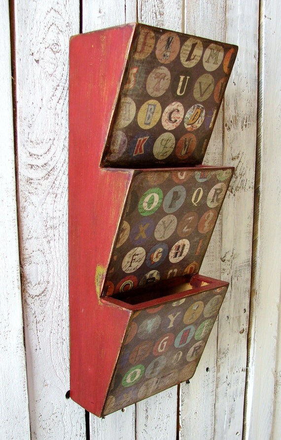Mail Cubby Wall Organizer for Home Kitchen or by RusticGateHome