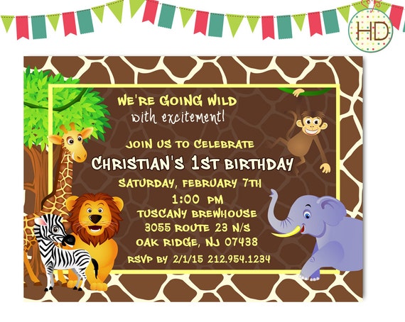 Animal Print 1St Birthday Invitations 9