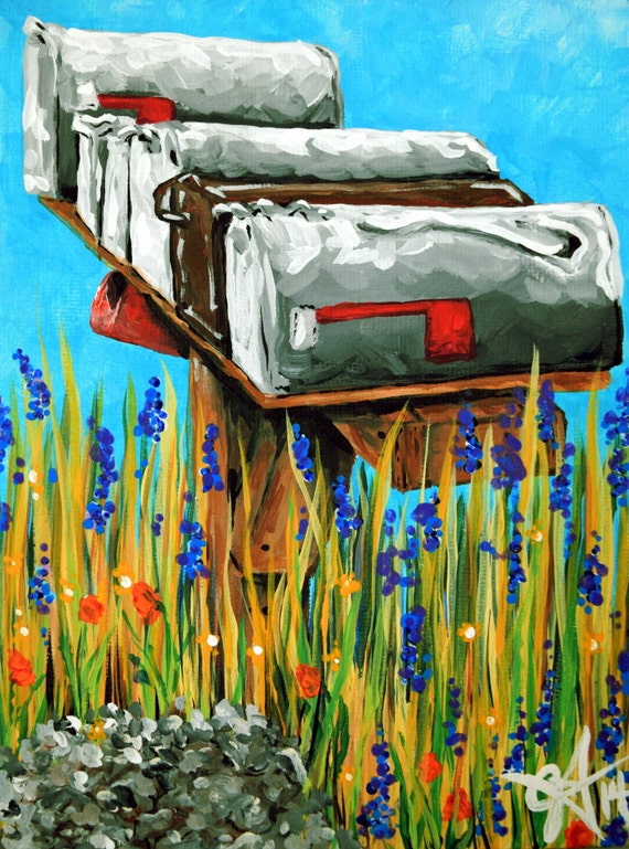 Items similar to ORIGINAL PAINTING Rural Mailbox Mail Box Water Cooler