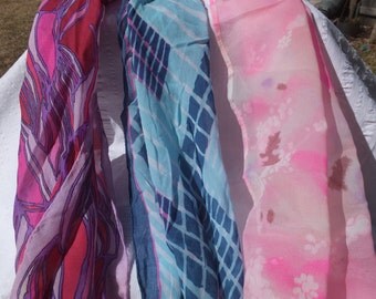 Three Beautiful Ladies Scarves - Pinks and Blues