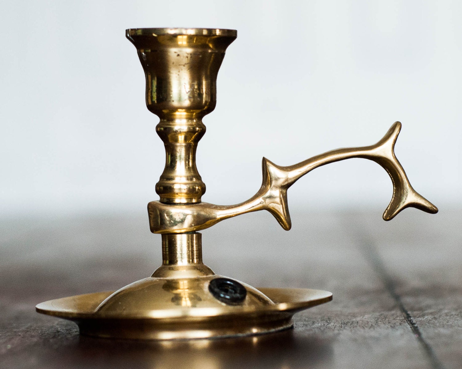 Vintage Solid Brass Chamber Candlestick Candle by WindstoneVintage