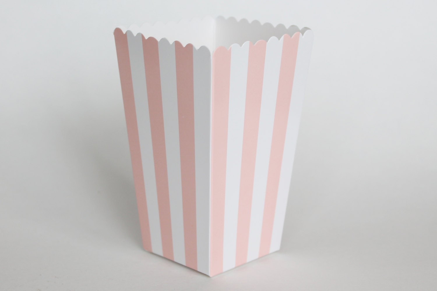 Light Pink Striped Popcorn Box-Pop Corn Scoop-Pink Favor