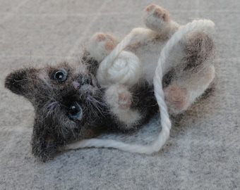 NOW SOLD needle felted cat Pebble