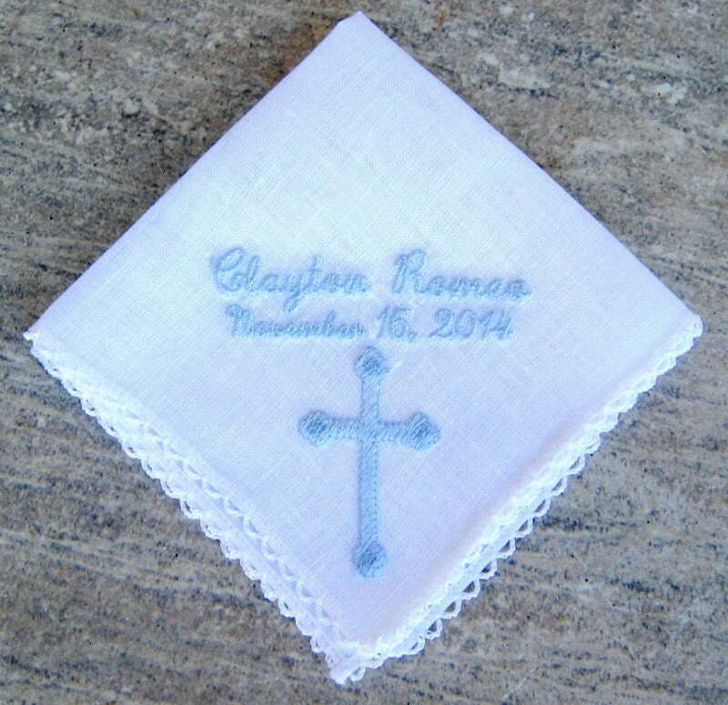 Baptism Handkerchief Christening by on Etsy