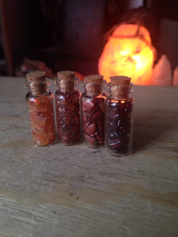 Calming crystal set potion vials by TheMetaMagikBox on Etsy