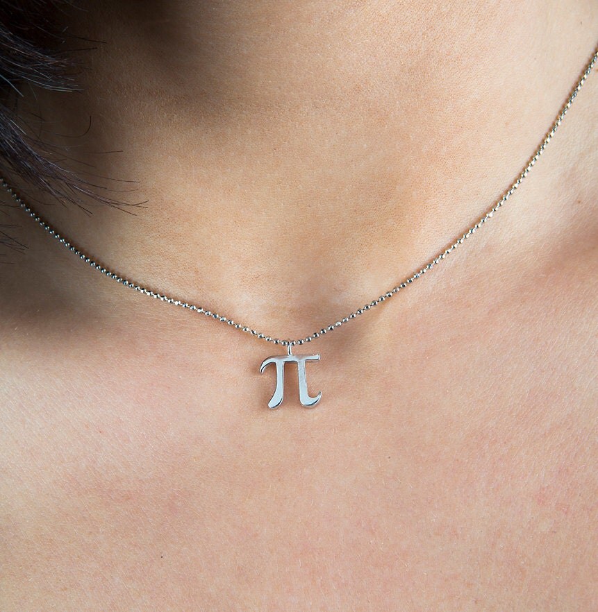 Silver pi pendantMath jewelrySilver pi necklace Gold pi