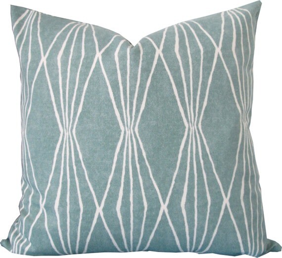 Designer Decorative Pillow Cover-Blue and Ivory