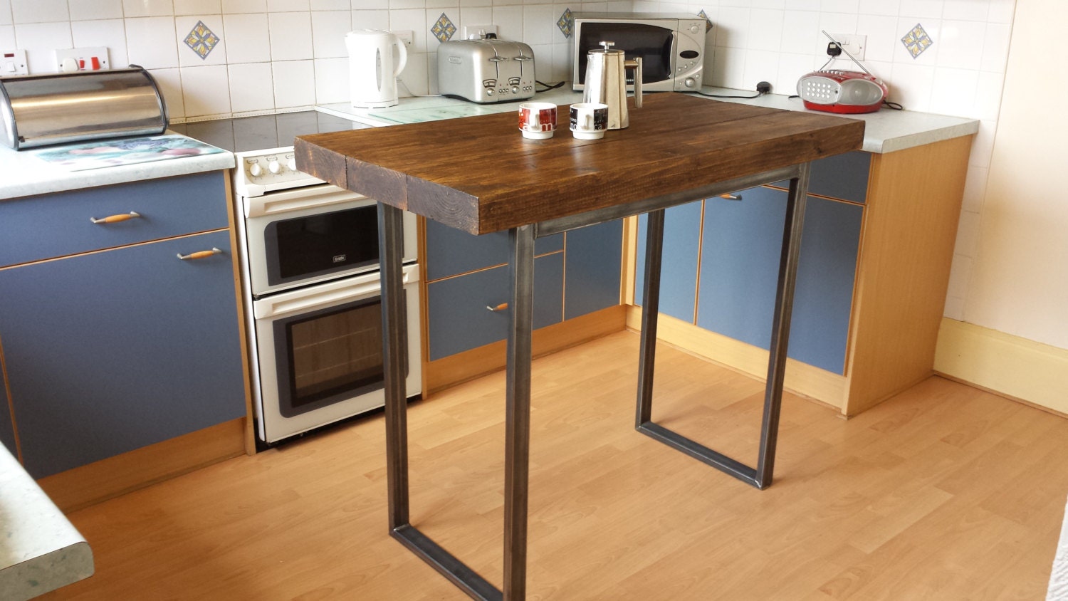 Rustic breakfast bar table / kitchen island by ...