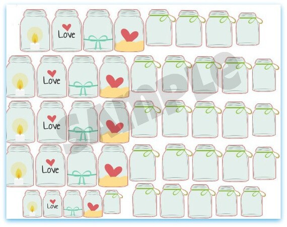 Mason Jars Stickers by StickyLiLSuckers on Etsy
