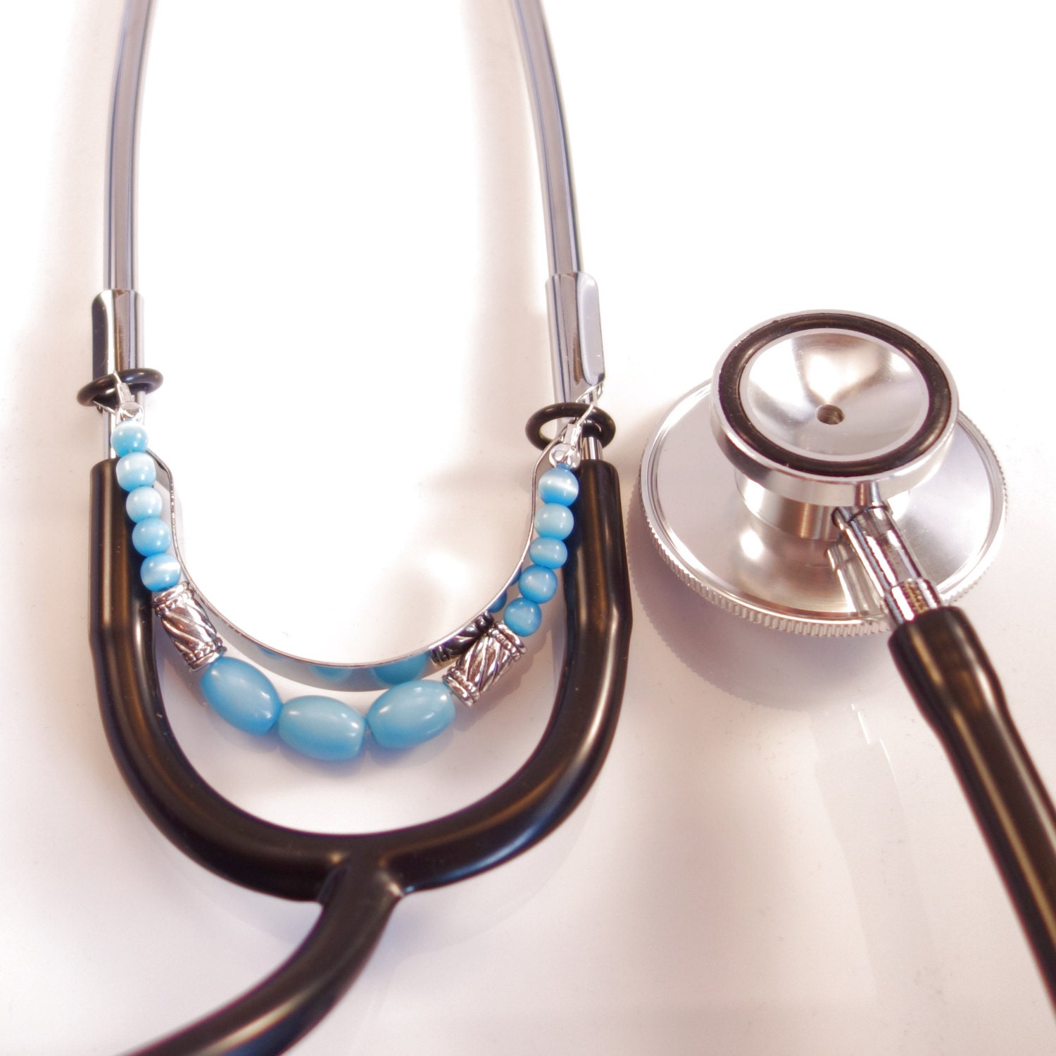 Women's Beaded Stethoscope ID Pendant Charm Jewelry by DungleBees