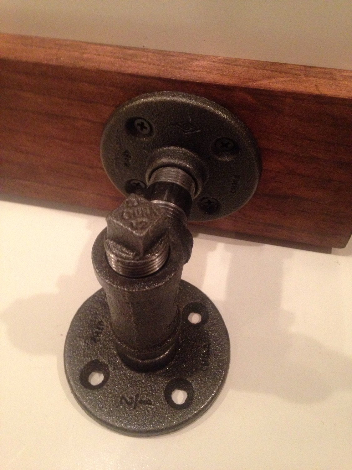 Two Industrial black pipe shelf bracket by CUTTINGEDGECRAFTSMEN