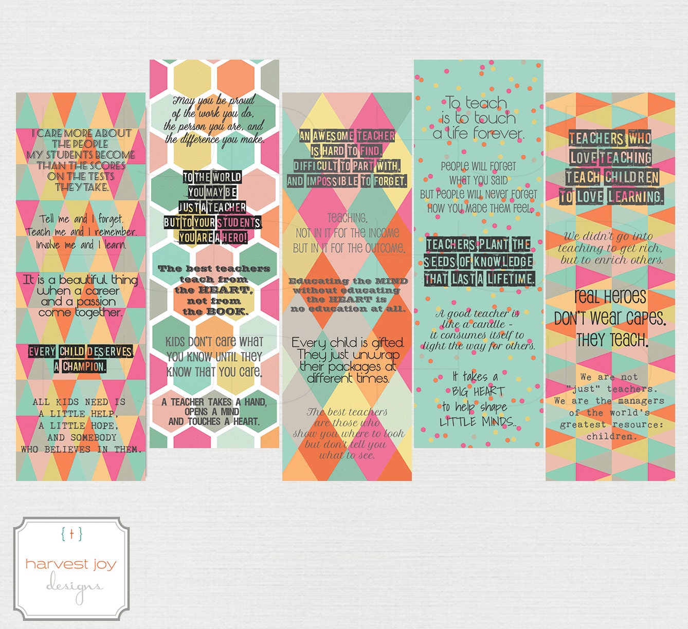 teacher quotes printable bookmarks teacher by harvestjoydesigns