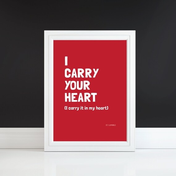 I carry your heart instant premium printable 8x10 PDF print