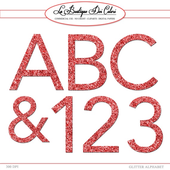 items similar to clip art alphabet red glitter alpha clipart letters