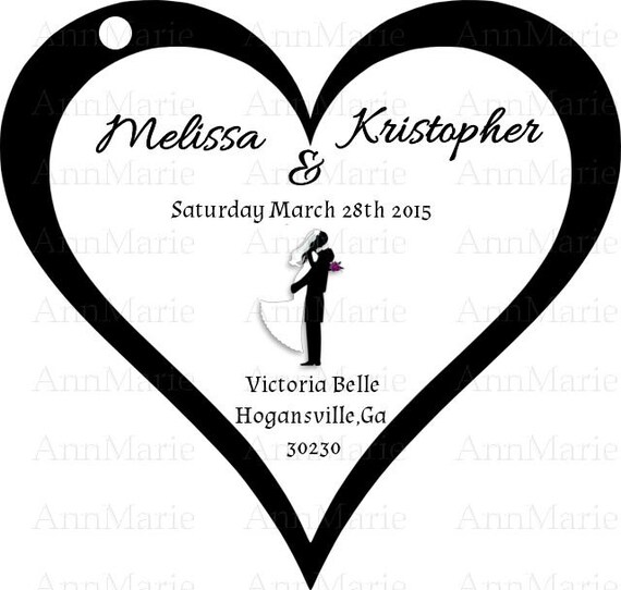 Heart Shaped Wedding Favor Tag, Paper wedding Favor Tags, Custom Heart ...