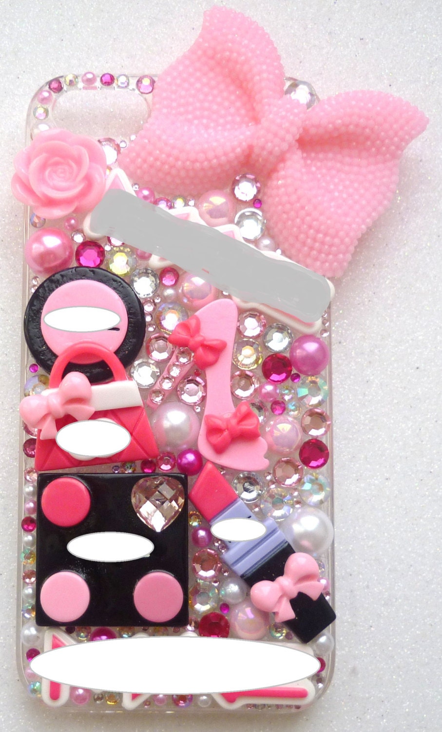 Makeup Case heart pink lipstick hearts by BlingBlingBySharynxx