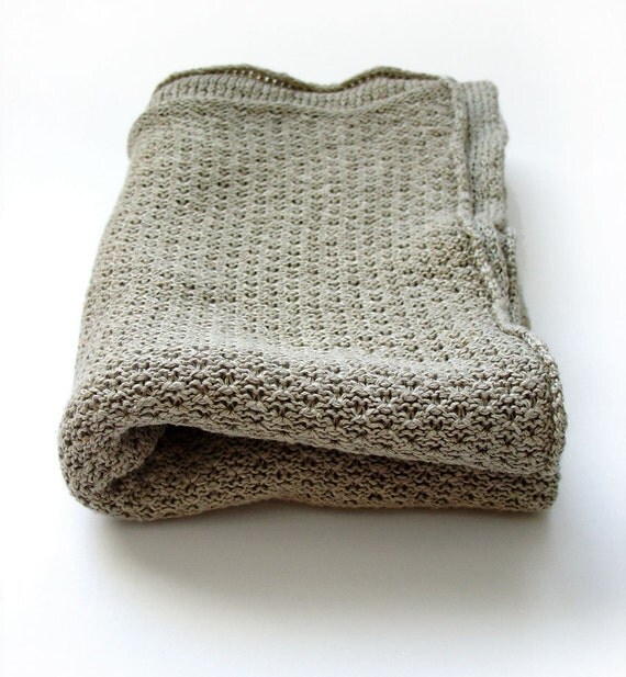 Organic Baby Blanket Linen blanket Knitted summer baby