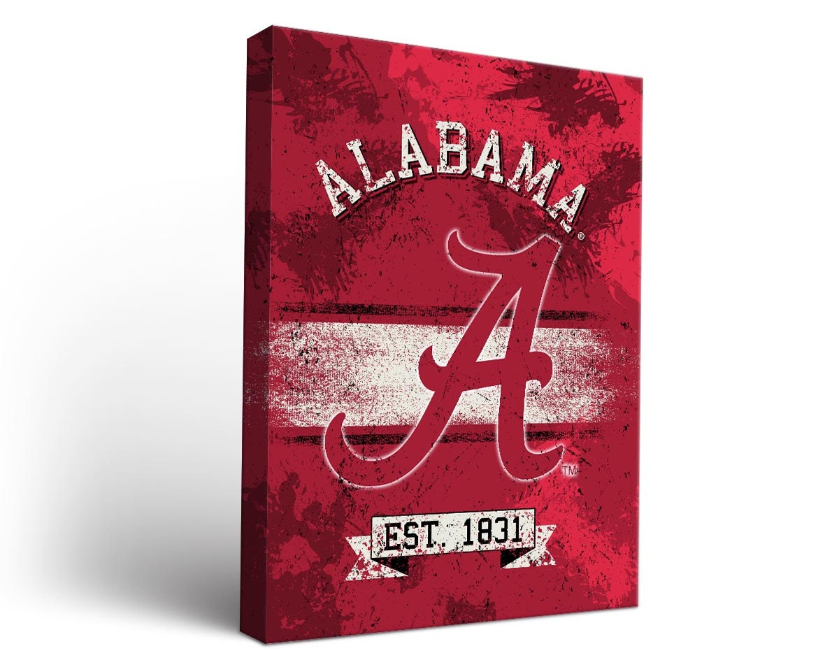 Alabama Crimson Tide Canvas Wall Art Collegiate Licensed