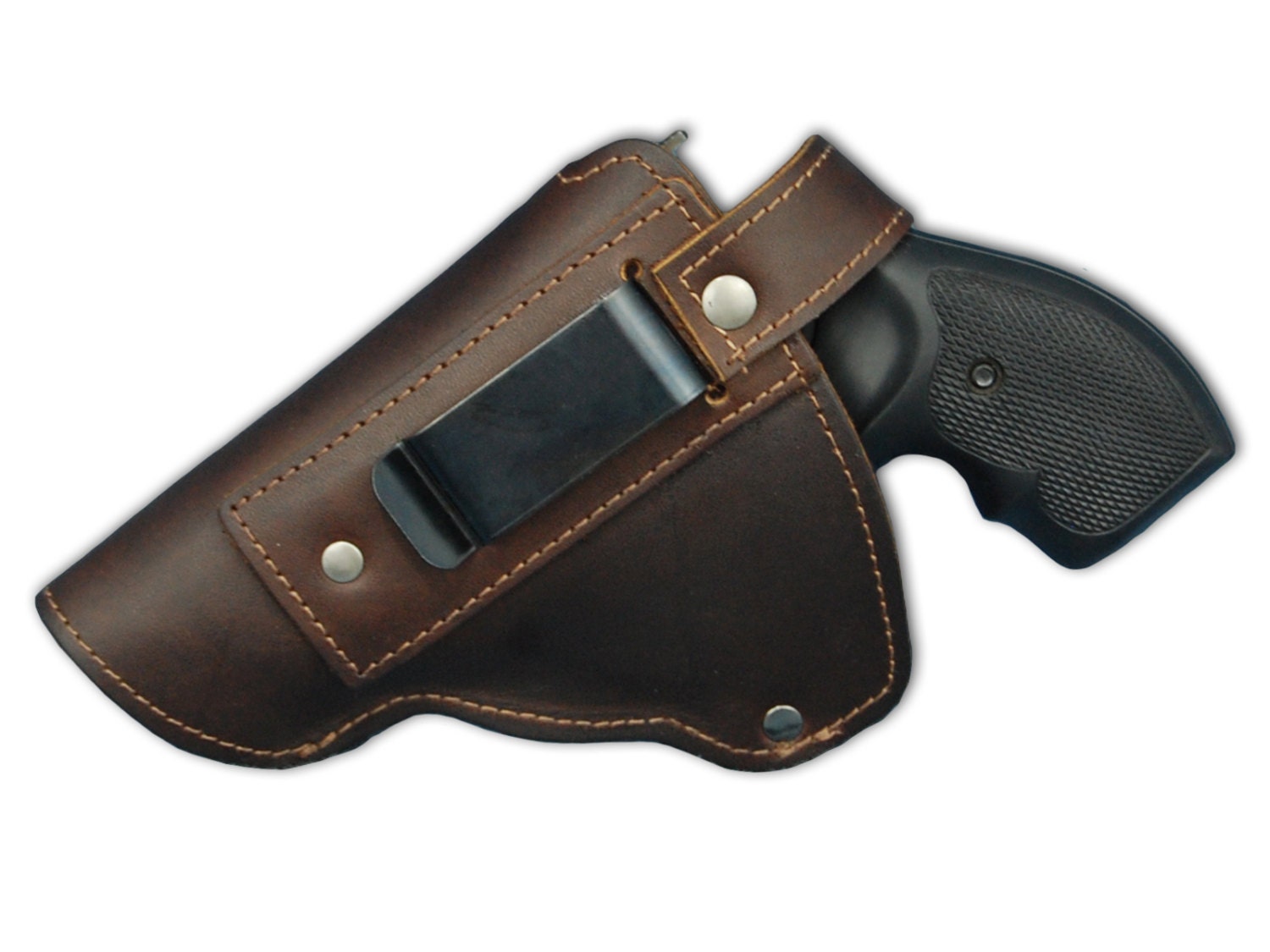 New Brown Leather Outside The Waistband OWB Gun Holster For