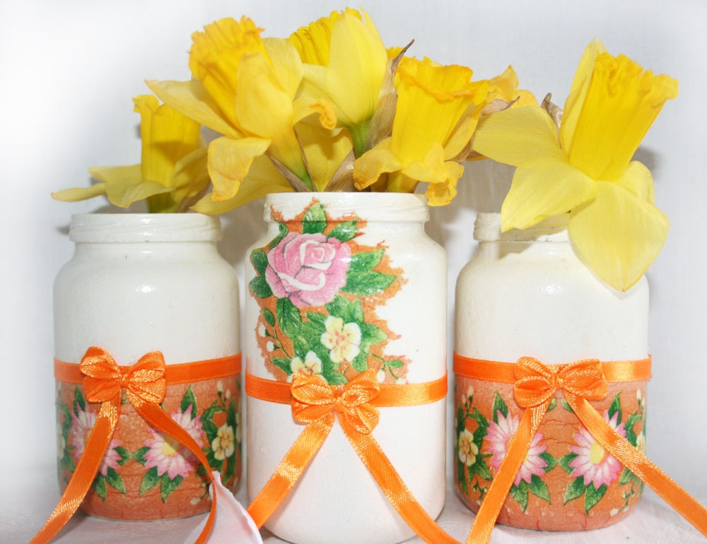 Homemade decorative jar orange jarjar container by Skygriffin