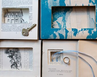 Handmade Book Safes, Handmade Book Safes Made From Recycled Books, Vintage Book Hider