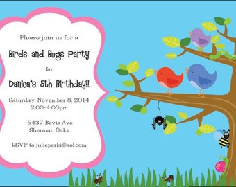 Bugs and Birds Invitation