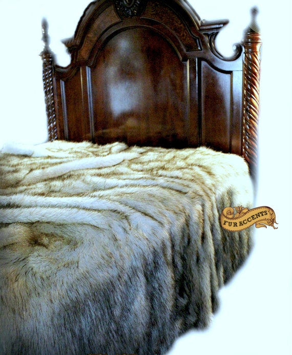 Luxury Faux Fur Bedspread Throw Blanket Duvet Cover