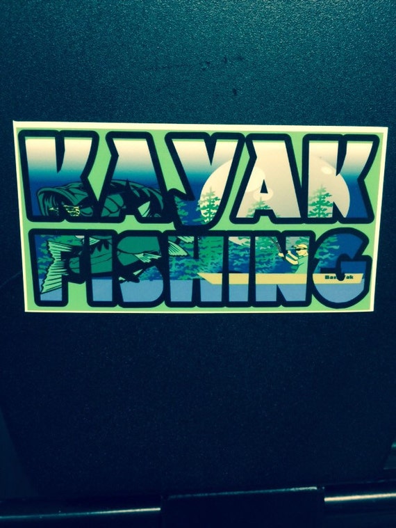 Kayak fishing bass color decals outdoor / indoor. 2 decals