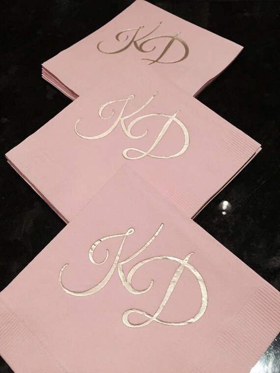 Items similar to 250 Blush Pink Cocktail Napkins with Gold Foil