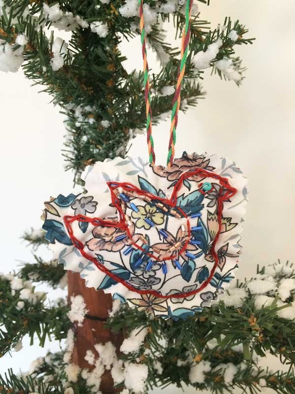 Handmade Vintage Blue Bird Christmas Ornament