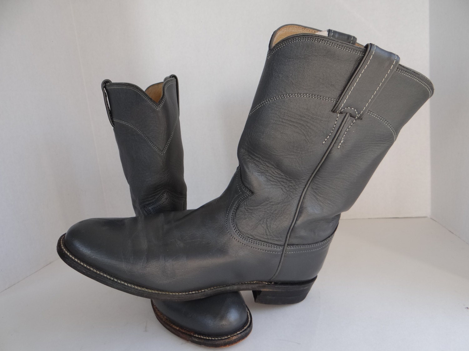 grey western boots