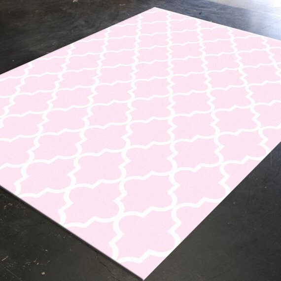 Trellis Rug Pink Decor Pink Rug Light Pink Decor by HawkerPeddler