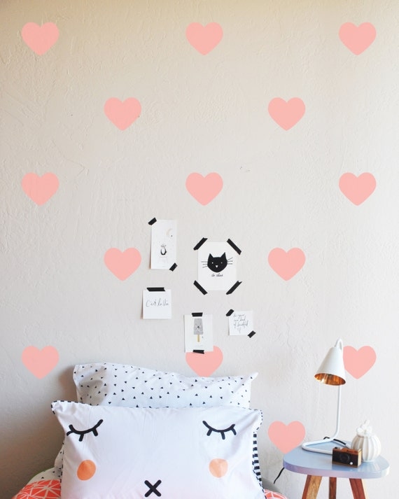 3 Heart Decals WALL DECAL by TheLovelyWall on Etsy