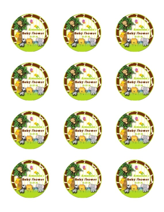 Items similar to 2" PRINTABLE Jungle Theme Cupcake Toppers on Etsy