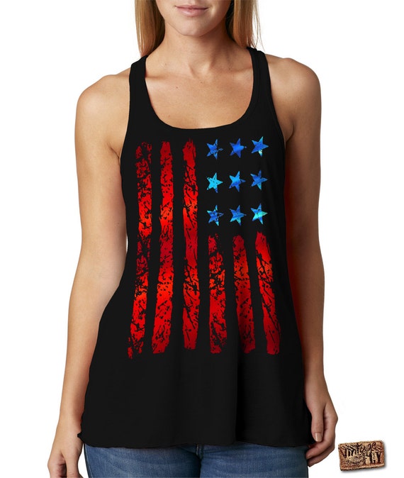 4TH OF JULY RACERBACK Tank Ladies usa by Vintageflyclothingco