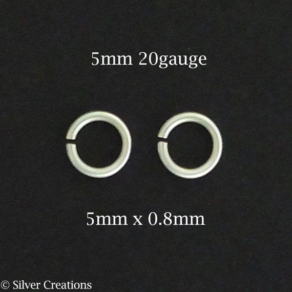 Sterling silver open jump rings bulk 5mm 20gauge - silver jumpring 5x0 ...