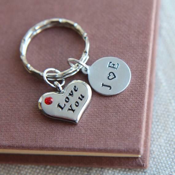 I love you Keychain I love you Keyring Love by JewelryfromJoanna