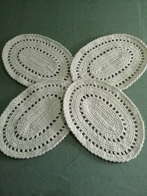 Oval crocheted placemats