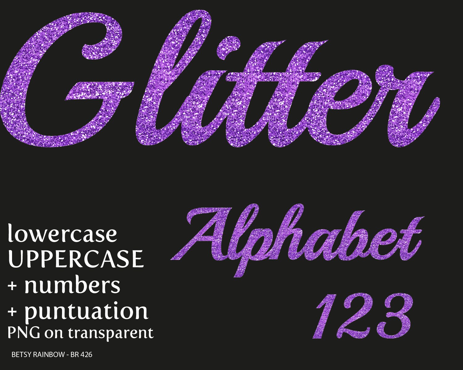 purple glitter digital letters clipart letters and numbers