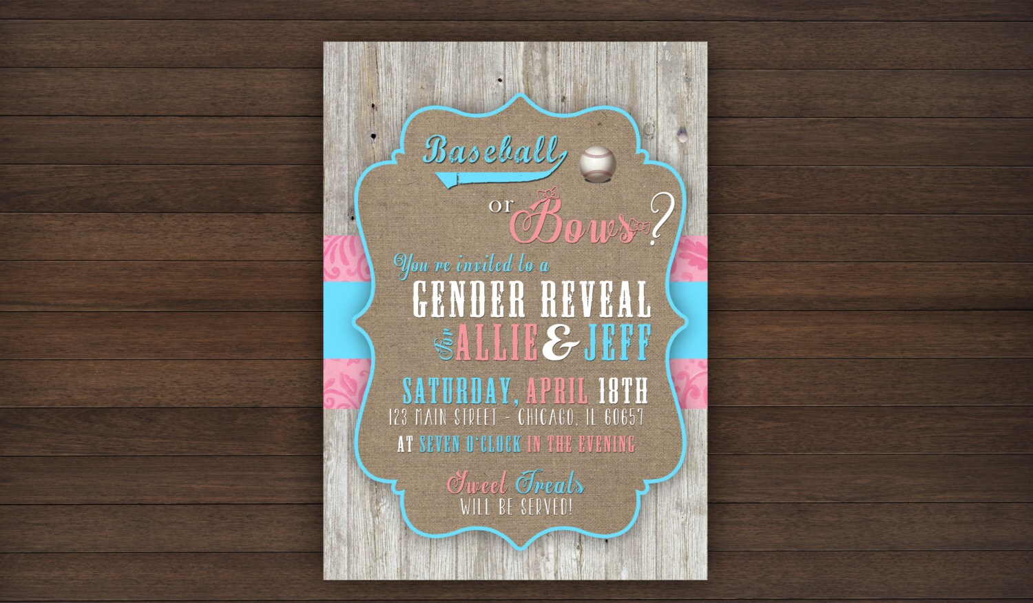 Baseball or Bows Gender Reveal DIY Gender Party Party