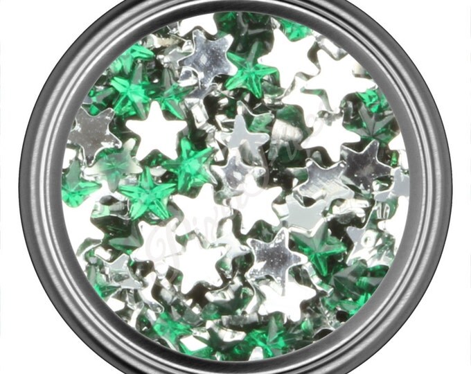 Green Star Rhinestone Gems Flat Back Face Art Nail Art Scrapbook Phone Decoration 3mm