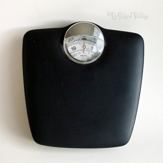 Vintage Retro 1960s Black KRUPS Bathroom Scales by UpStagedVintage