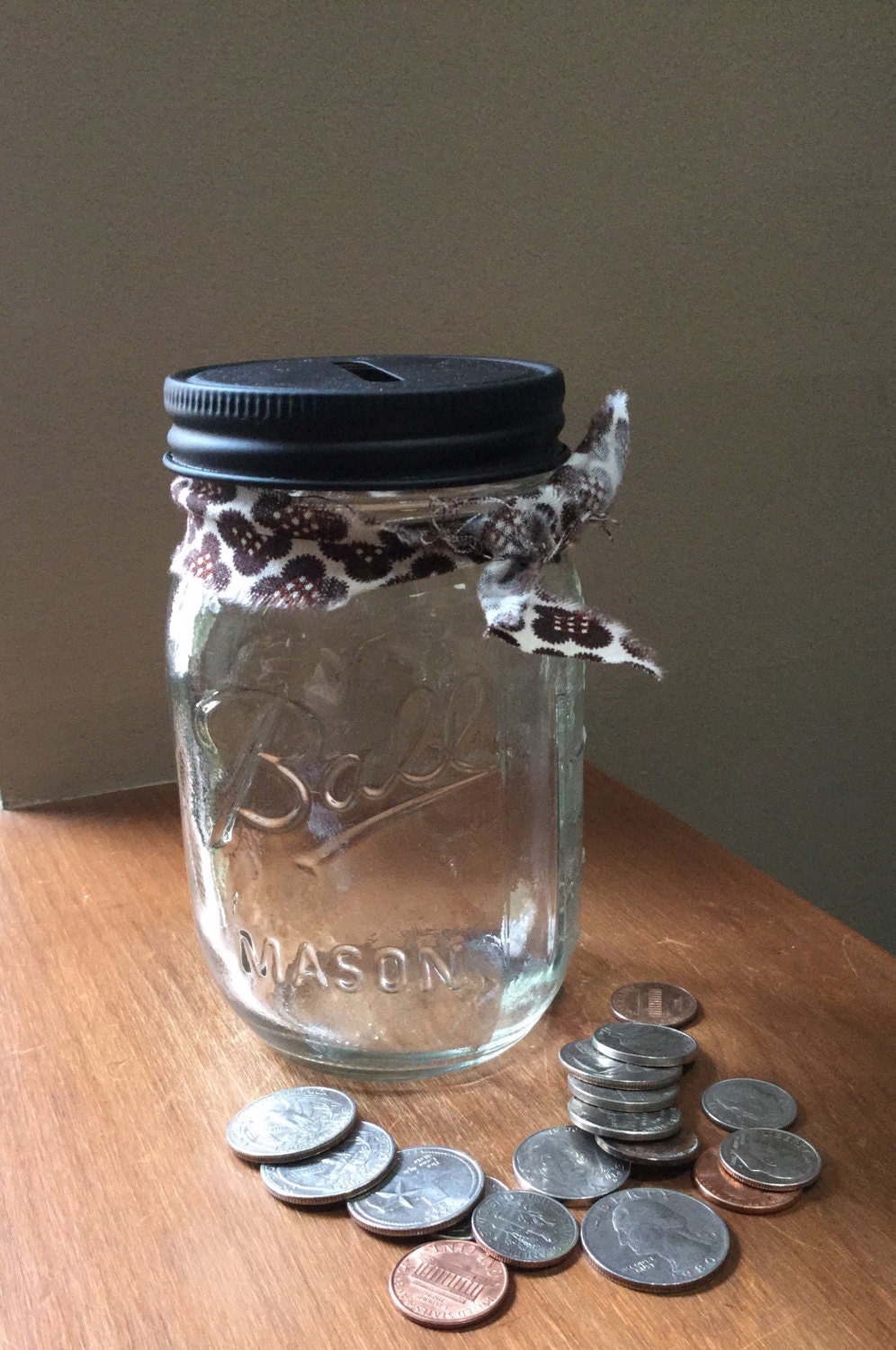 Mason jar savings bank jar bank mason jar by jenascreations45